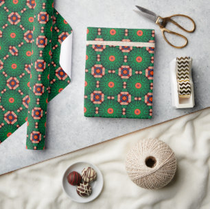 Muster der grünen geometrischen Kreise Geschenkpapier