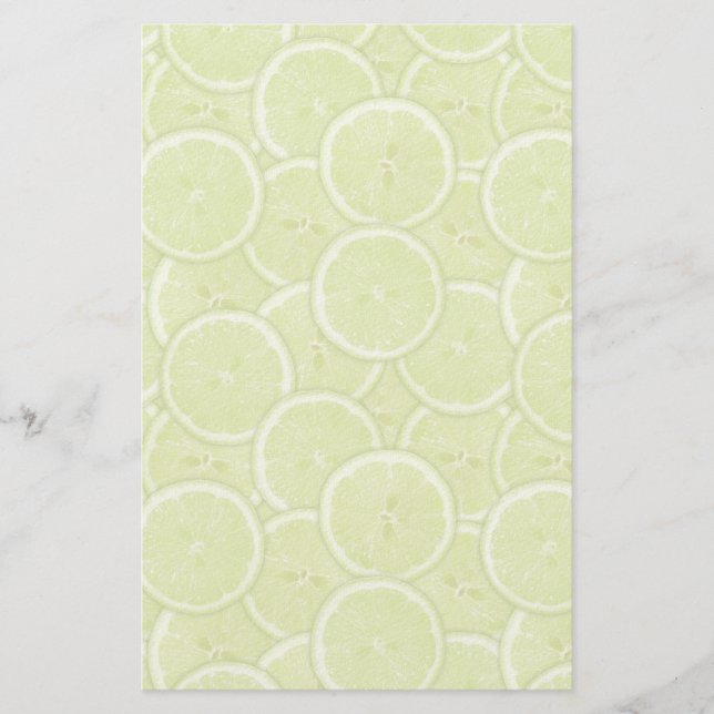 Muster der grünen Limonen Scheiben Briefpapier (Vorderseite)