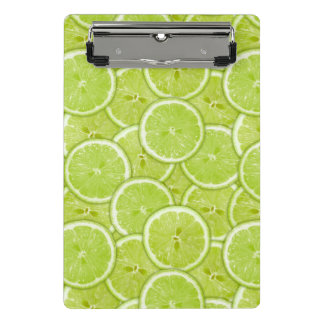 Muster der grünen Limonen Scheiben Mini Klemmbrett