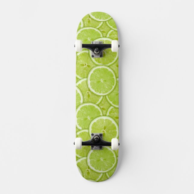 Muster der grünen Limonen Scheiben Skateboard (Vorderseite)