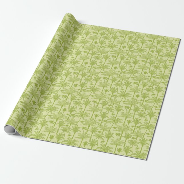 Muster der grünen Palmen Geschenkpapier (Ungerollt)