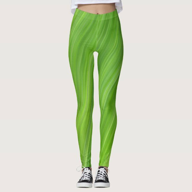 Muster der grünen Streifen Leggings (Vorderseite)