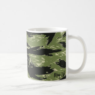 Muster der grünen Tiger Streifen-Camouflage Kaffeetasse