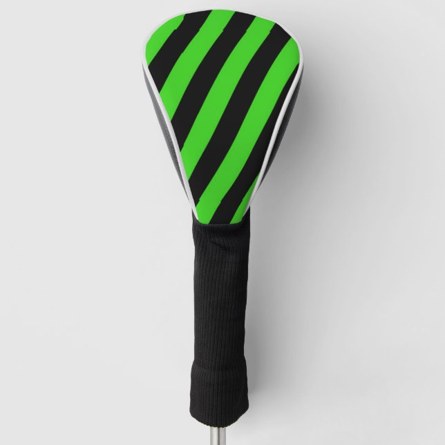 Muster der grünen und schwarzen diagonalen Streife Golf Headcover (Vorderseite)