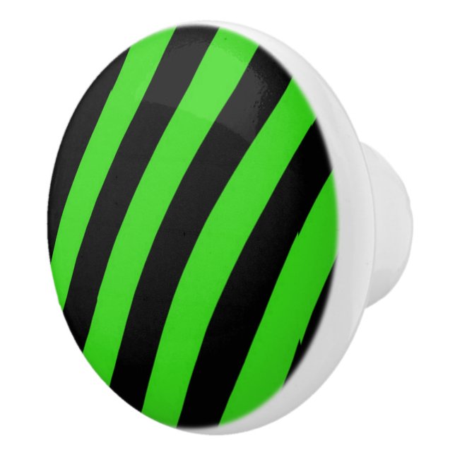 Muster der grünen und schwarzen diagonalen Streife Keramikknauf (Rechts)