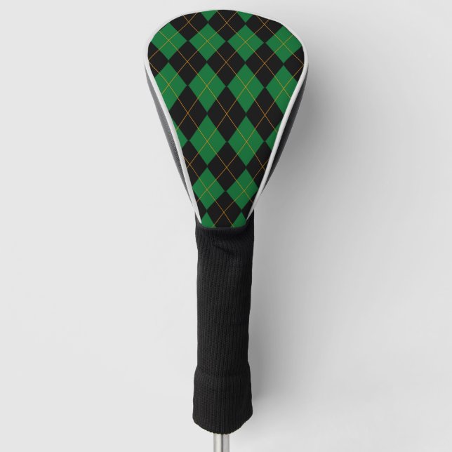 Muster der grünen und schwarzen Raute Golf Headcover (Vorderseite)