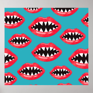 Muster der Hai-Zähne Poster