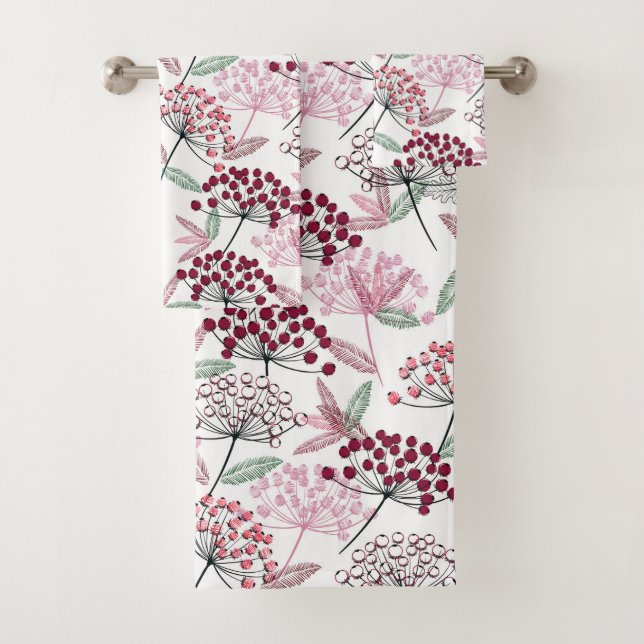 Muster der handgezeichneten Blume Badhandtuch Set (Insitu)