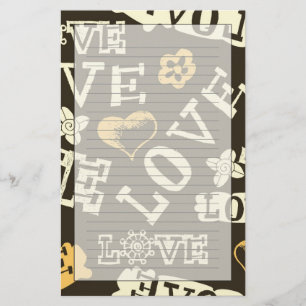 Muster der handgezogenen Liebe Briefpapier