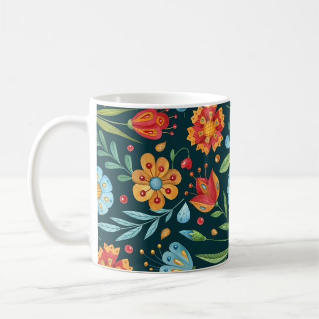 Muster der handIllustrierten Blume Kaffeetasse (Links)