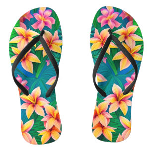 Muster der hawaiianischen tropischen Blume Flip Flops