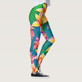 Muster der hawaiianischen tropischen Blume Leggings