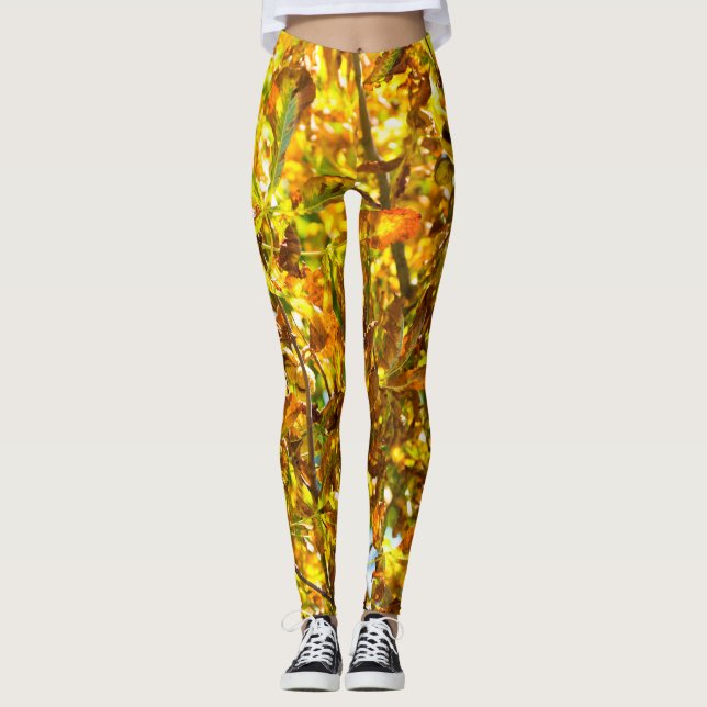 Muster der Herbstblätter Leggings (Vorderseite)