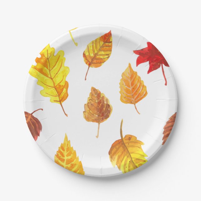 Muster der Herbstblätter Pappteller (Vorderseite)