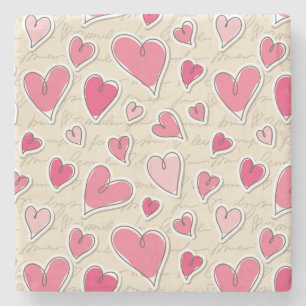 Muster der Herzen Steinuntersetzer