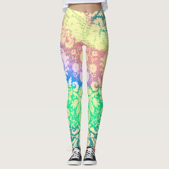 Muster der Hippie-Gefärbte Krawatte-Blume Leggings (Vorderseite)