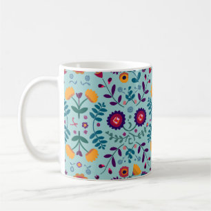 Muster der hübschen Folkkunst-Blume Kaffeetasse