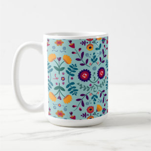 Muster der hübschen Folkkunst-Blume Kaffeetasse