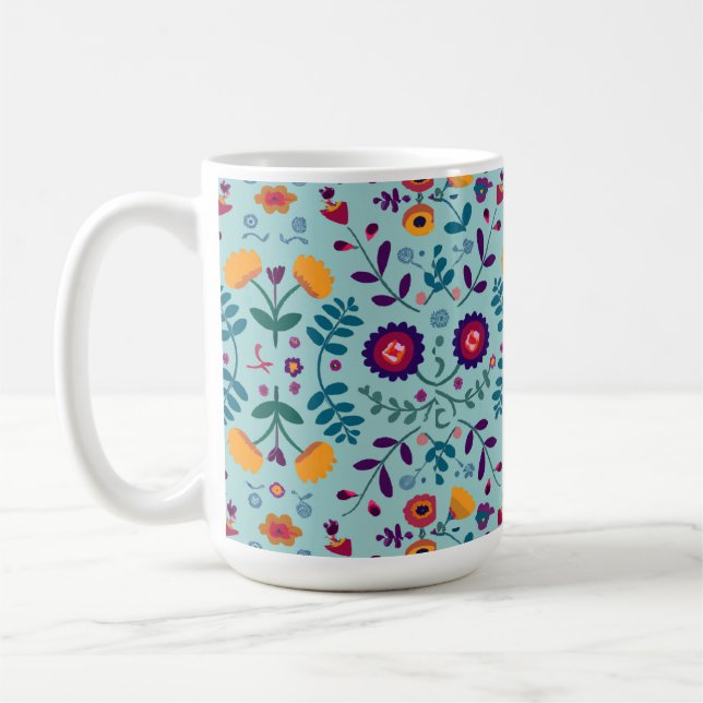 Muster der hübschen Folkkunst-Blume Kaffeetasse (Links)