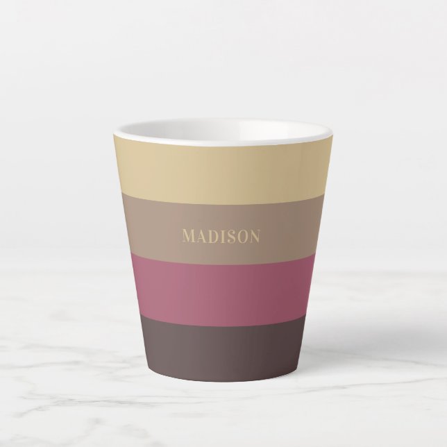 Muster der individuelle Name-Streifen Milchtasse (Vorderseite)