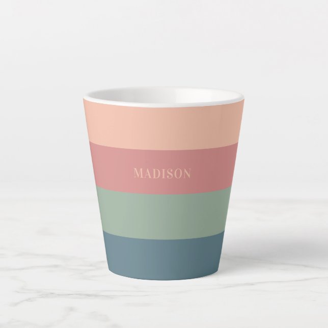 Muster der individuelle Name-Streifen Milchtasse (Vorderseite)