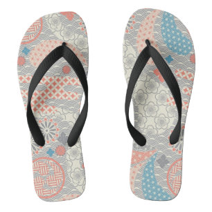 Muster der japanischen Art. Illustration Flip Flops