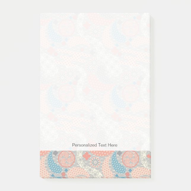 Muster der japanischen Art. Illustration Post-it Klebezettel (Vorderseite)