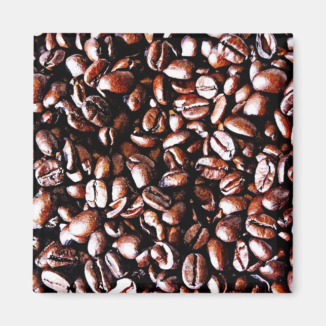 Muster der Kaffeebohnen - Dunkler Rost Magnet (Vorne)
