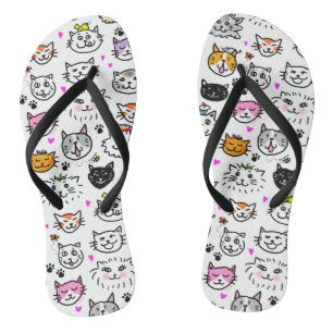 Muster der Katzenfackeln Flip Flops