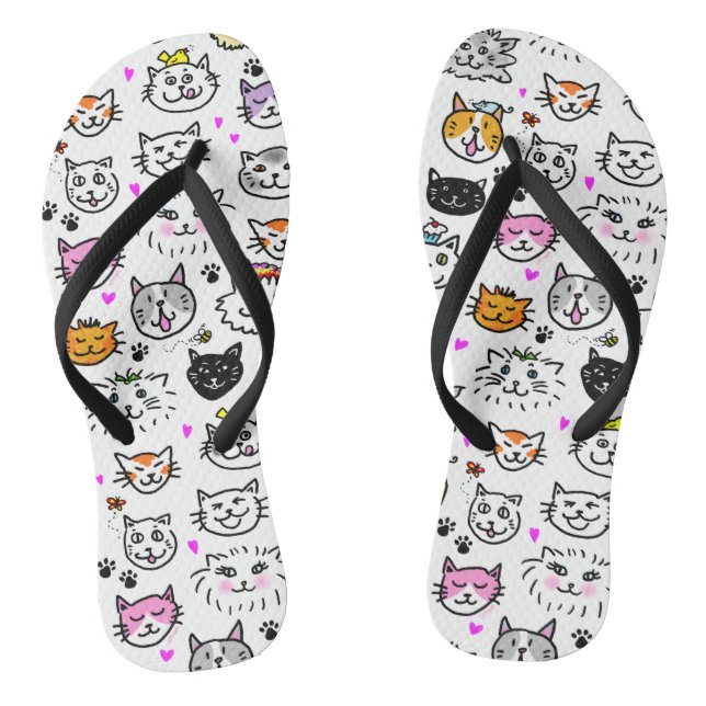 Muster der Katzenfackeln Flip Flops (Fußbett)
