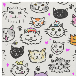 Muster der Katzenfackeln Stoff