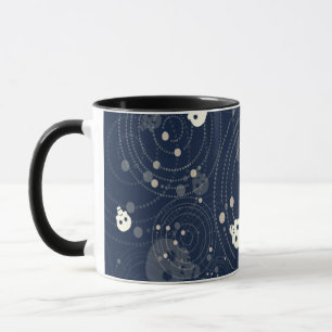 Muster der kosmischen Blauen Schädelkugel-Silhouet Tasse