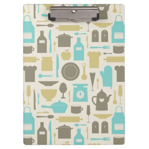 Muster der Küchen-Werkzeuge Klemmbrett
