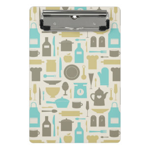 Muster der Küchen-Werkzeuge Mini Klemmbrett