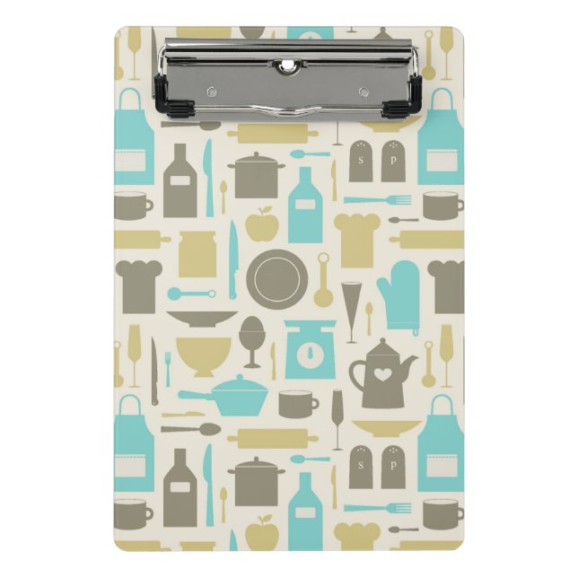 Muster der Küchen-Werkzeuge Mini Klemmbrett (Vorderseite)