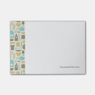 Muster der Küchen-Werkzeuge Post-it Klebezettel