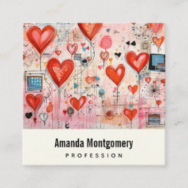 Muster der Liebe Quadratische Visitenkarte