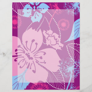 Muster der lila Blume 8.5" x 11 "Buchstaben