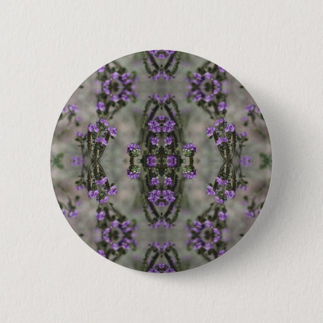 Muster der lila Wildblume Button (Vorderseite)
