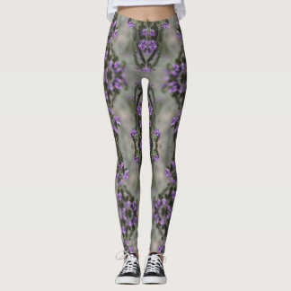 Muster der lila Wildblume Leggings