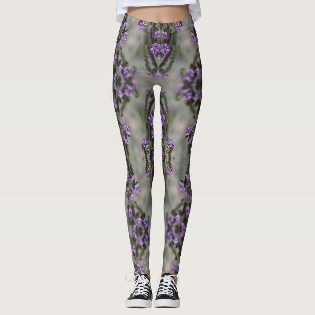 Muster der lila Wildblume Leggings (Vorderseite)