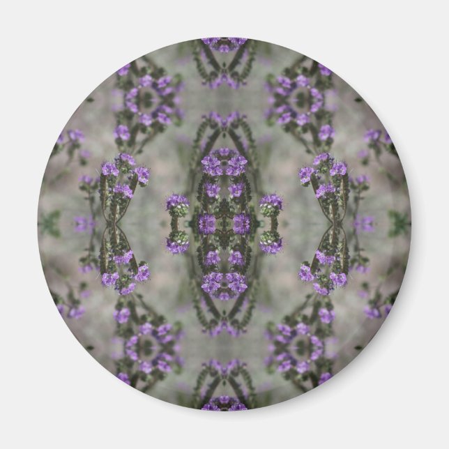 Muster der lila Wildblume Magnet (Vorne)