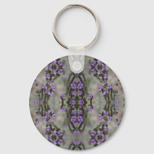 Muster der lila Wildblume Schlüsselanhänger