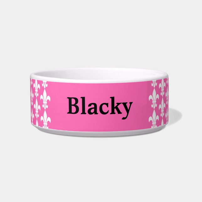 Muster der Lilie in Weiß und Heiß Rosa Napf (Vorderseite)