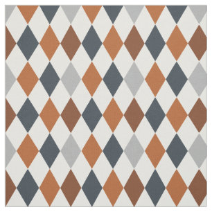 Muster der Longhorn Burnt Orange & Grau Raute Stoff