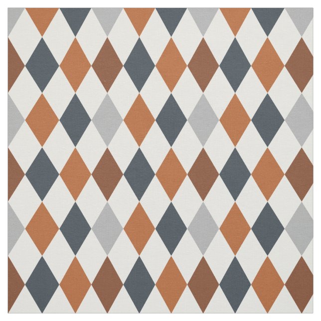 Muster der Longhorn Burnt Orange & Grau Raute Stoff (Muster)