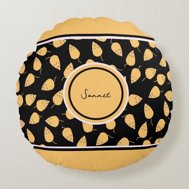 Muster der Maus Rundes Kissen (Vorderseite)