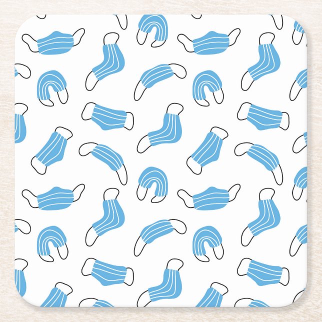 Muster der medizinischen Maske Rechteckiger Pappuntersetzer (Vorderseite)