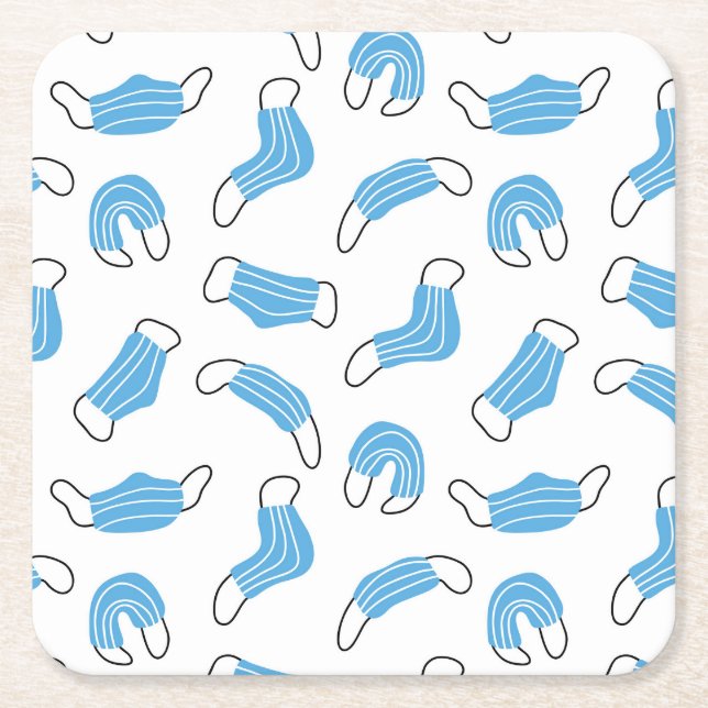 Muster der medizinischen Maske Rechteckiger Pappuntersetzer (Vorderseite)