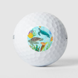 Muster der Meeresschildkröten und -korallen Golfball